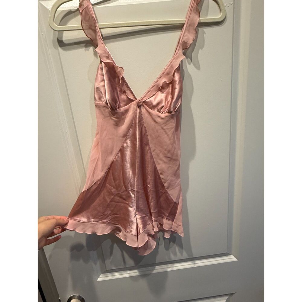 Victoria's Secret Pink Babydoll Lingerie Romper Size XS Y2K 2010s Rosette Ballet